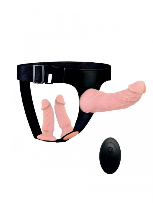 Женский страпон с 3 насадками и вибрацией - Erowoman-Eroman - купить с доставкой в Тольятти