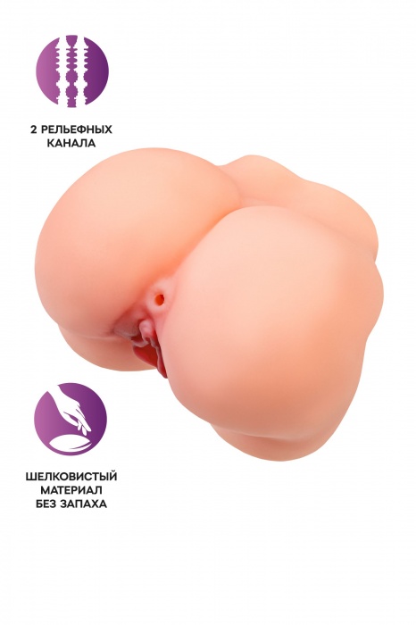 Реалистичный мастурбатор в форме попки с 2 любовными входами - No Name - в Тольятти купить с доставкой