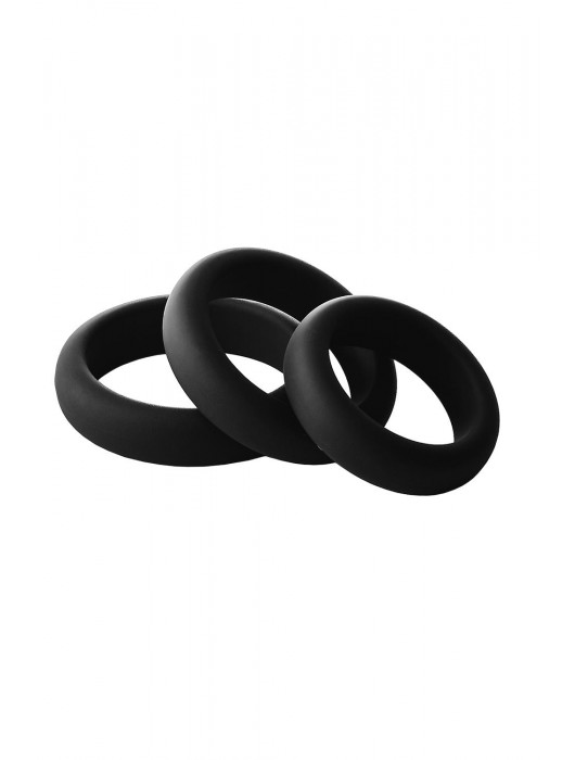 Набор из 3 черных эрекционных колец Smooth Silicone Cockring Pack - Dream Toys - в Тольятти купить с доставкой