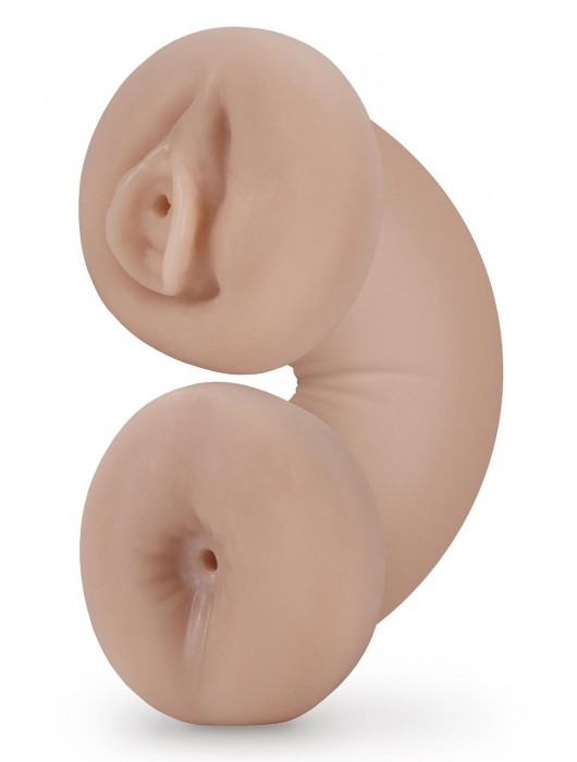 Телесный люминесцентный двусторонний мастурбатор Tasha - Blush Novelties - в Тольятти купить с доставкой