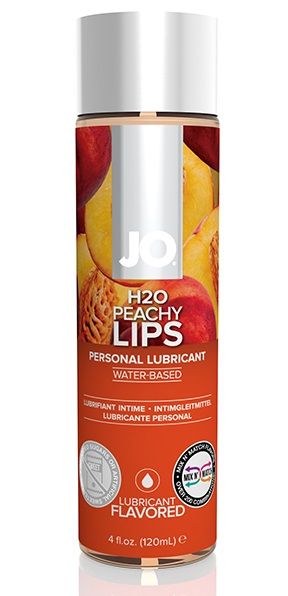 Лубрикант на водной основе с ароматом персика JO Flavored Peachy Lips - 120 мл. - System JO - купить с доставкой в Тольятти