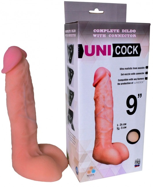 Фаллическая насадка Харнесс UNICOCK 9  - 24 см. - LOVETOY (А-Полимер) - купить с доставкой в Тольятти