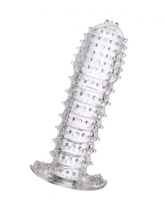 Гелевая прозрачная насадка c шипами - 12 см. - Toyfa Basic - в Тольятти купить с доставкой