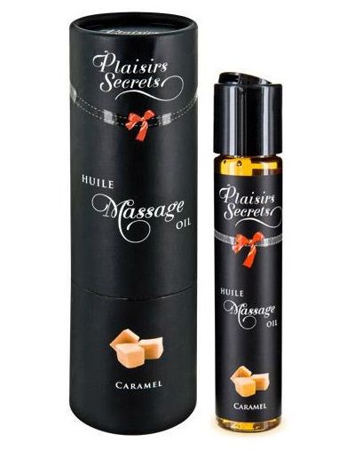 Массажное масло с ароматом карамели Huile de Massage Gourmande Caramel - 59 мл. - Plaisir Secret - купить с доставкой в Тольятти