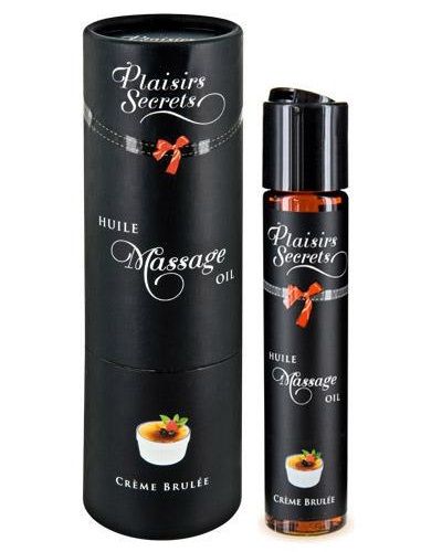 Массажное масло с ароматом крем брюле Huile de Massage Gourmande Creme Brulée - 59 мл. - Plaisir Secret - купить с доставкой в Тольятти