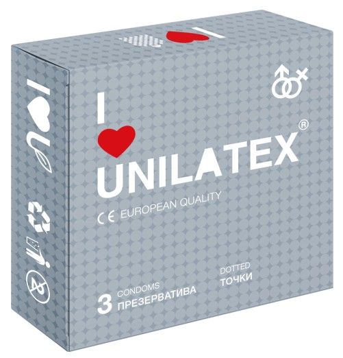 Презервативы с точками Unilatex Dotted - 3 шт. - Unilatex - купить с доставкой в Тольятти