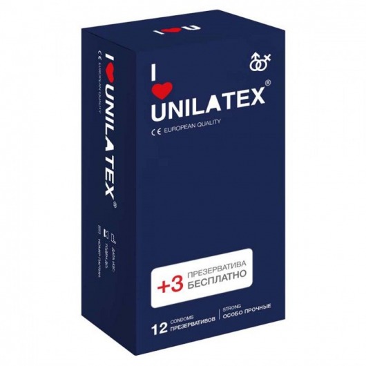 Ультрапрочные презервативы Unilatex Extra Strong - 12 шт. + 3 шт. в подарок - Unilatex - купить с доставкой в Тольятти