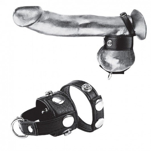 Утяжка для мошонки и пениса Cock Ring With 1  Ball Stretcher And Optional Weight Ring - BlueLine - купить с доставкой в Тольятти