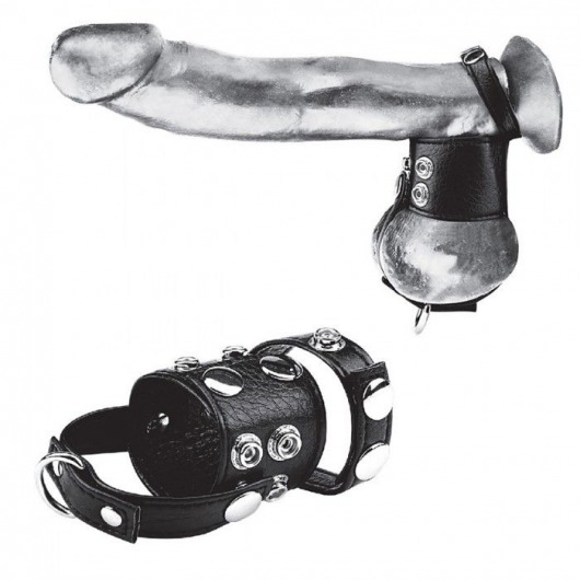 Утяжка на пенис и мошонку Cock Ring With 1.5  Ball Stretcher And Optional Weight Ring - BlueLine - купить с доставкой в Тольятти