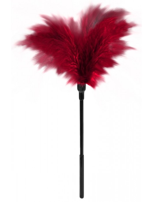 Пластиковая метелочка с красными пёрышками Small Feather Tickler - 32 см. - Blush Novelties - купить с доставкой в Тольятти