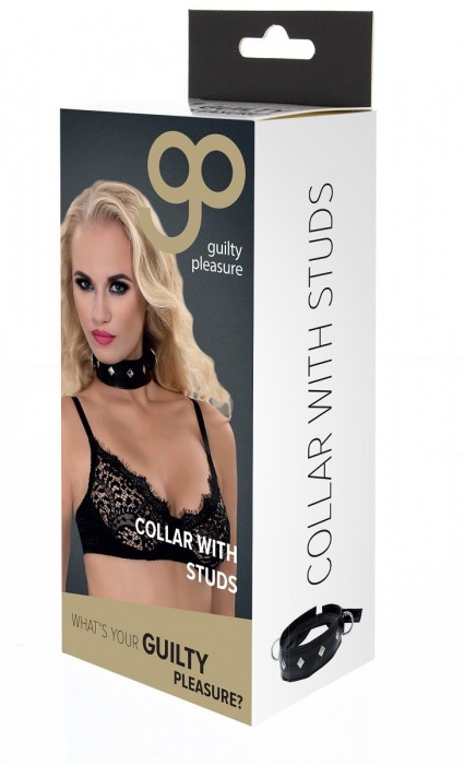 Полиуретановый ошейник с пуклями и D-кольцами Collar with Studs - Blush Novelties - купить с доставкой в Тольятти