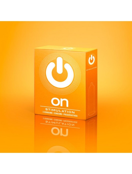 Презервативы ON) Stimulation с точками - 3 шт. - ON) - купить с доставкой в Тольятти