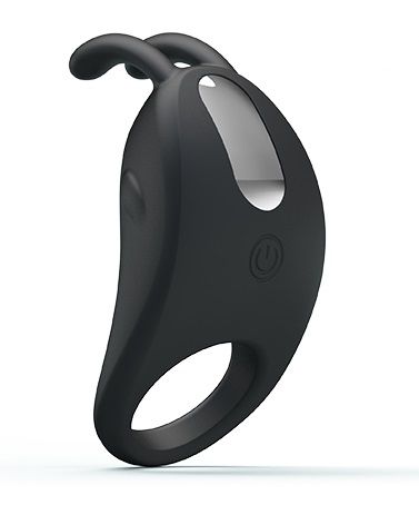 Чёрное эрекционное кольцо с вибрацией Rabbit Vibrator - Baile - в Тольятти купить с доставкой