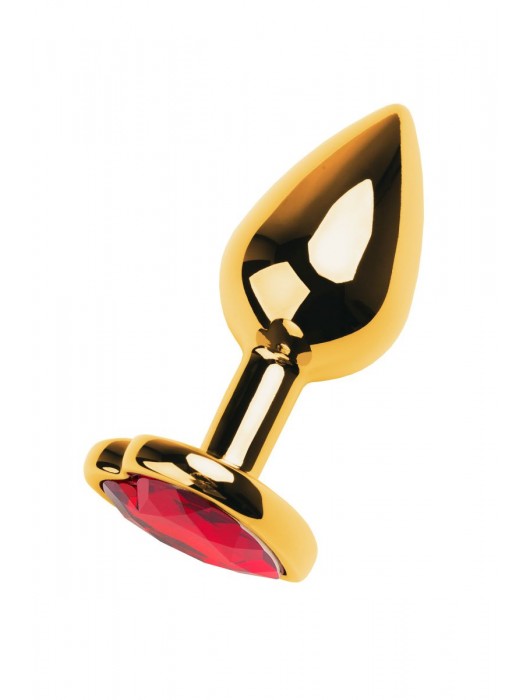 Золотистая анальная пробка с кристаллом-сердцем - 7,5 см. - ToyFa - купить с доставкой в Тольятти