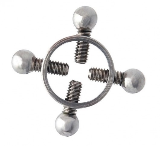 Серебристые зажимы для сосков на винтах - ToyFa - купить с доставкой в Тольятти