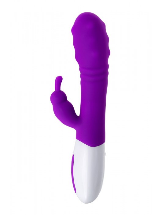 Фиолетовый вибратор JOS TATY с пульсирующими шариками - 21,5 см. - JOS