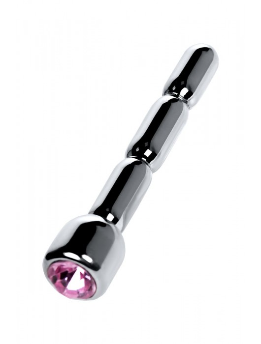 Серебристый уретральный плаг со стразом - 7 см. - ToyFa - купить с доставкой в Тольятти