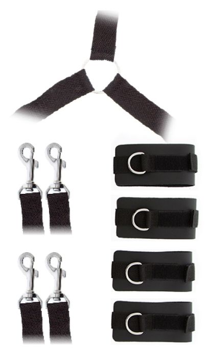 Комплект наручников и поножей LUXURIOUS BED RESTRAINT CUFF SET - Blush Novelties - купить с доставкой в Тольятти