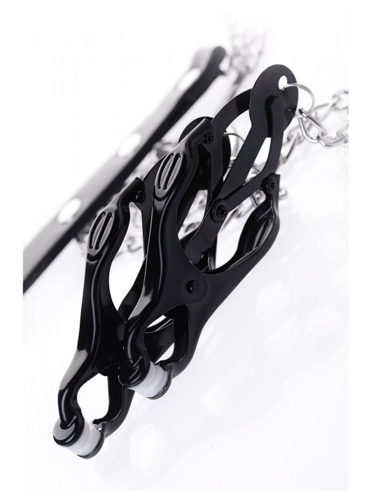 Черно-серебристые зажимы для сосков с кольцом для пениса TOYFA Metal - ToyFa - купить с доставкой в Тольятти